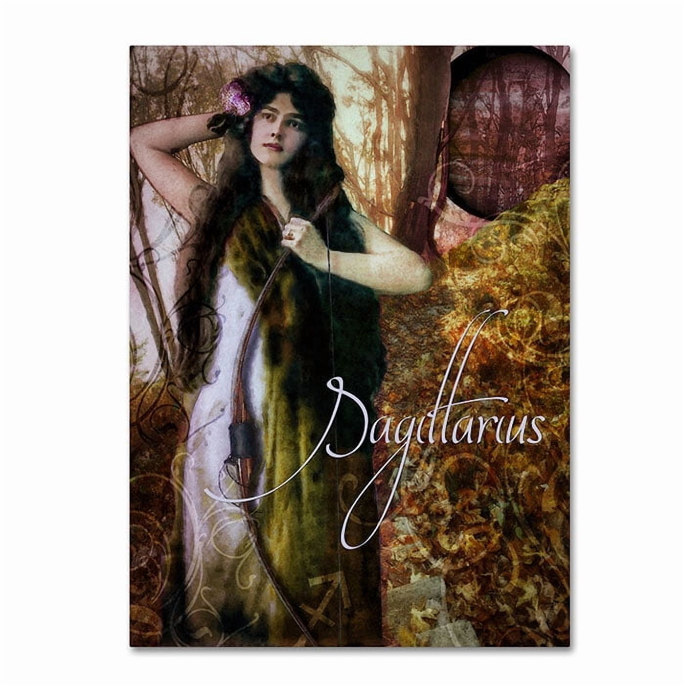 Trademark Fine Art "Art Nouveau Zodiac Sagittarius" Canvas Art by Color Bakery