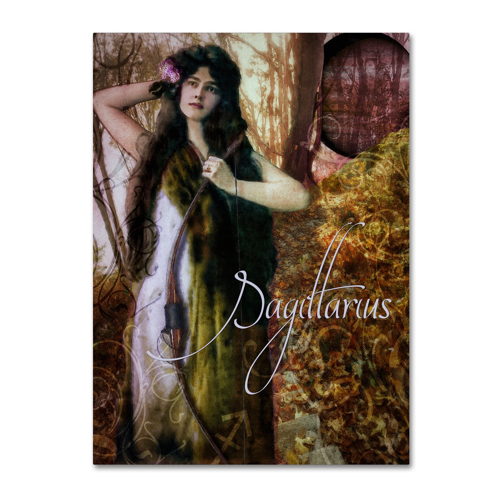 Trademark Fine Art "Art Nouveau Zodiac Sagittarius" Canvas Art by Color Bakery
