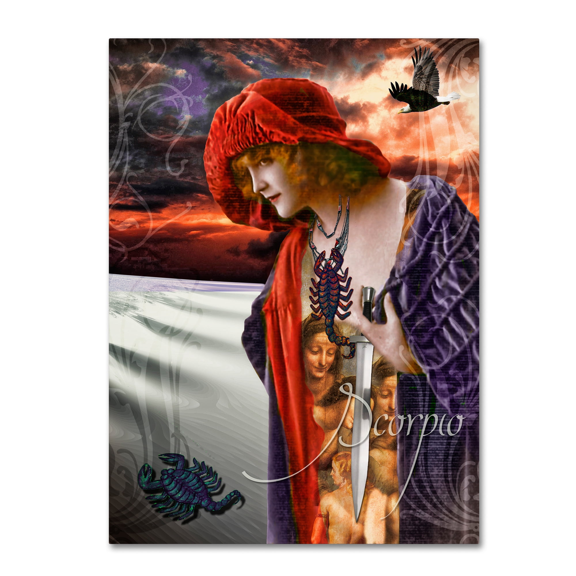 Trademark Fine Art "Art Nouveau Zodiac Scorpio" Canvas Art by Color Bakery