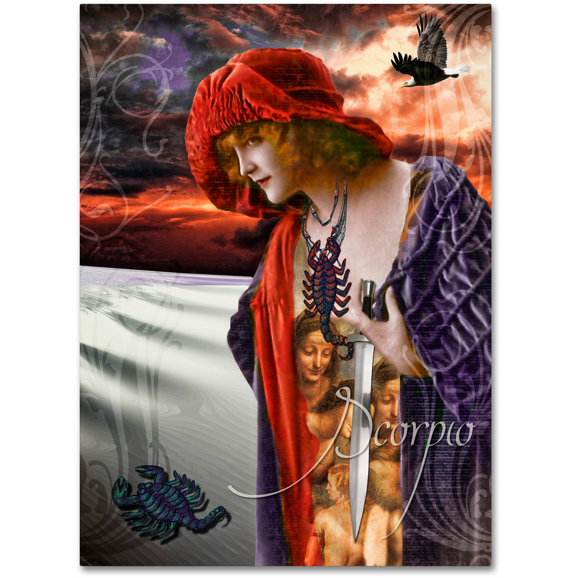 Trademark Fine Art "Art Nouveau Zodiac Scorpio" Canvas Art by Color Bakery