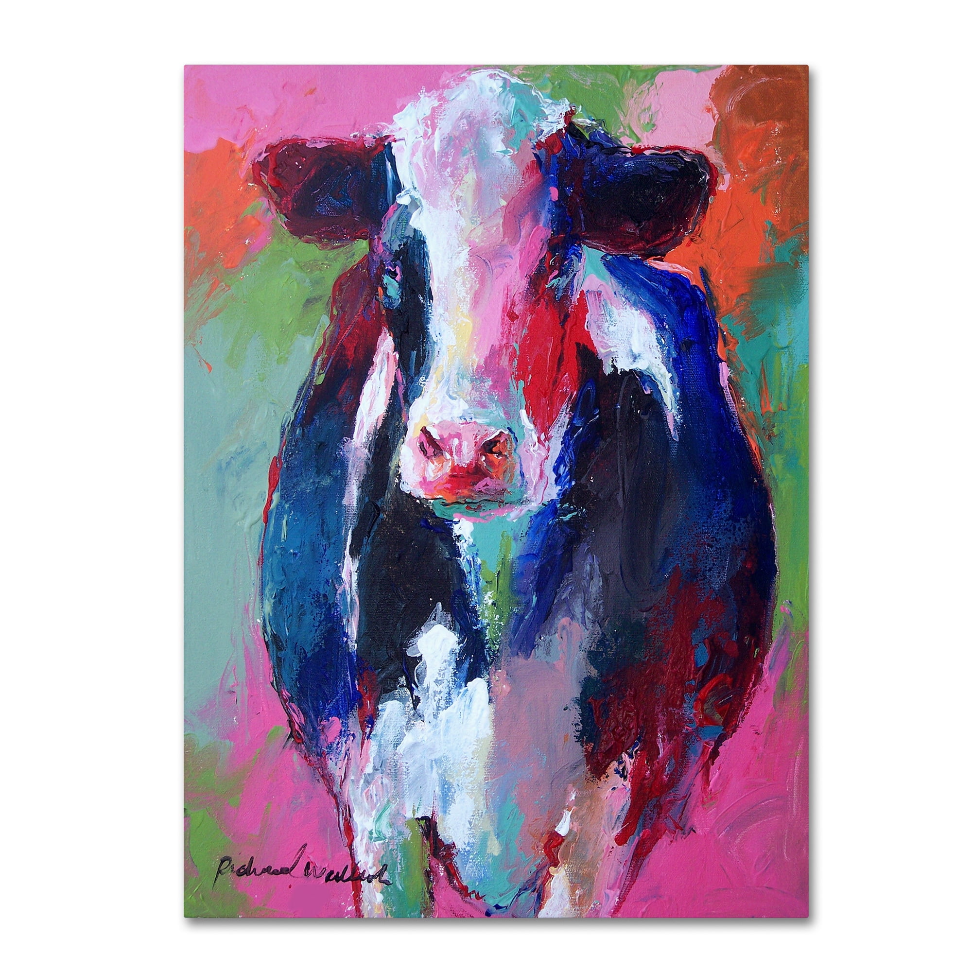 Trademark Fine Art 'Art Pink Cow' Canvas Art by Richard Wallich