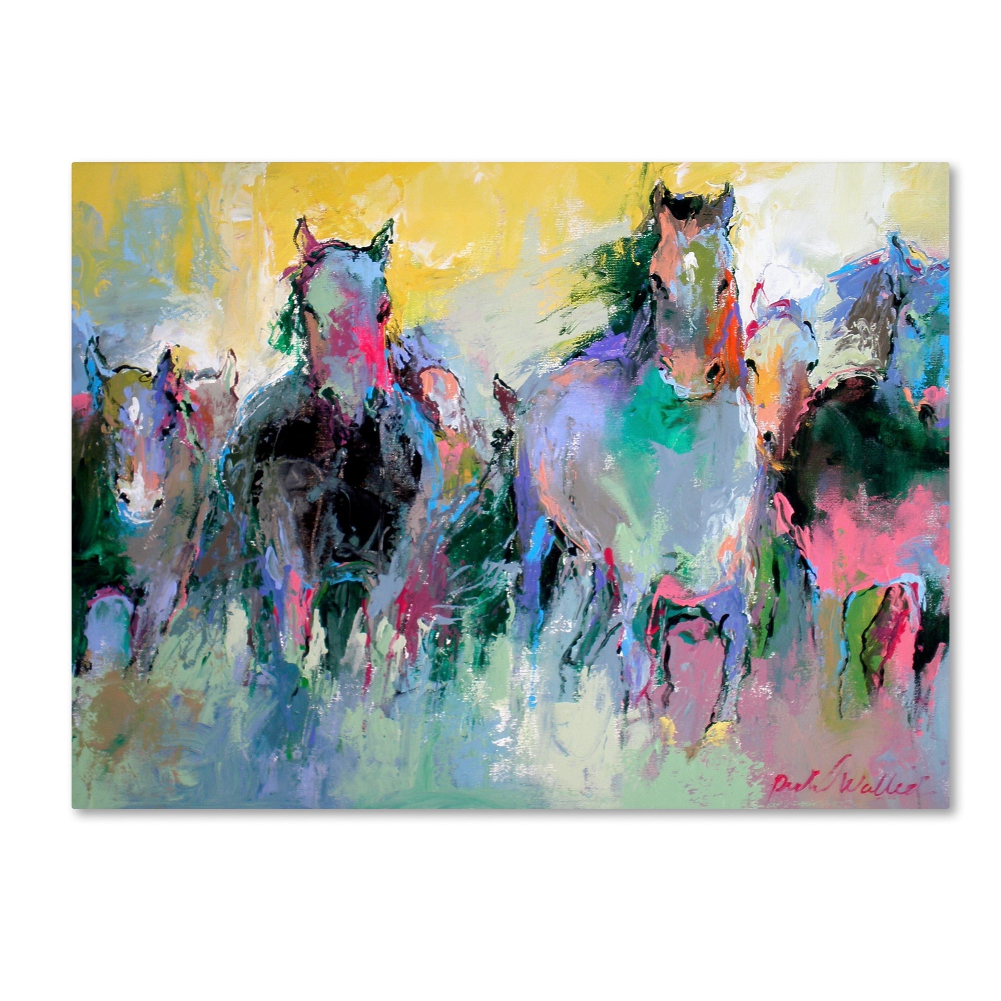 Vibrant Impressionistic Horse Canvas Art by Richard Wallich