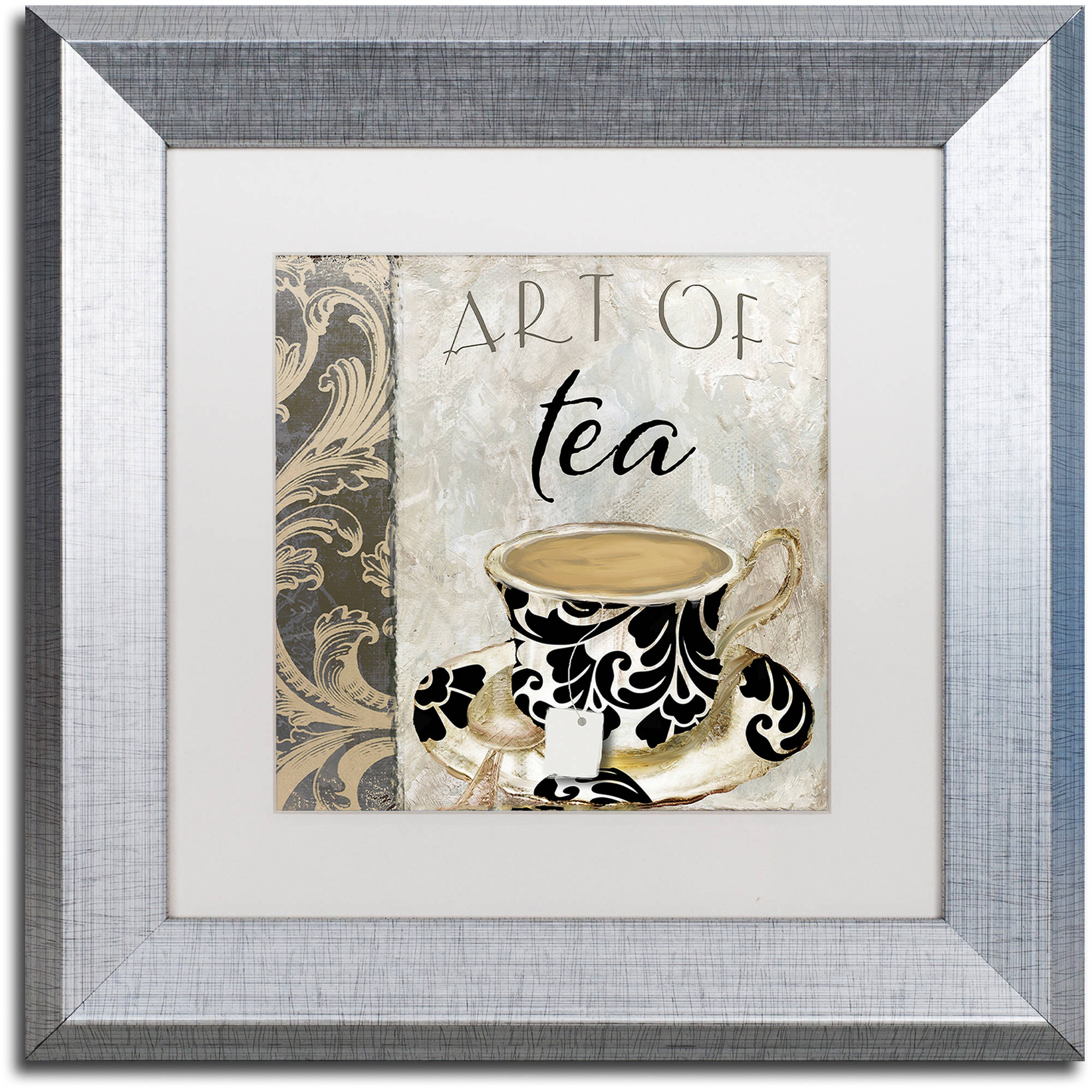 Trademark Fine Art "Art of Tea I" Canvas Art by Color Bakery White Matte, Silver Frame