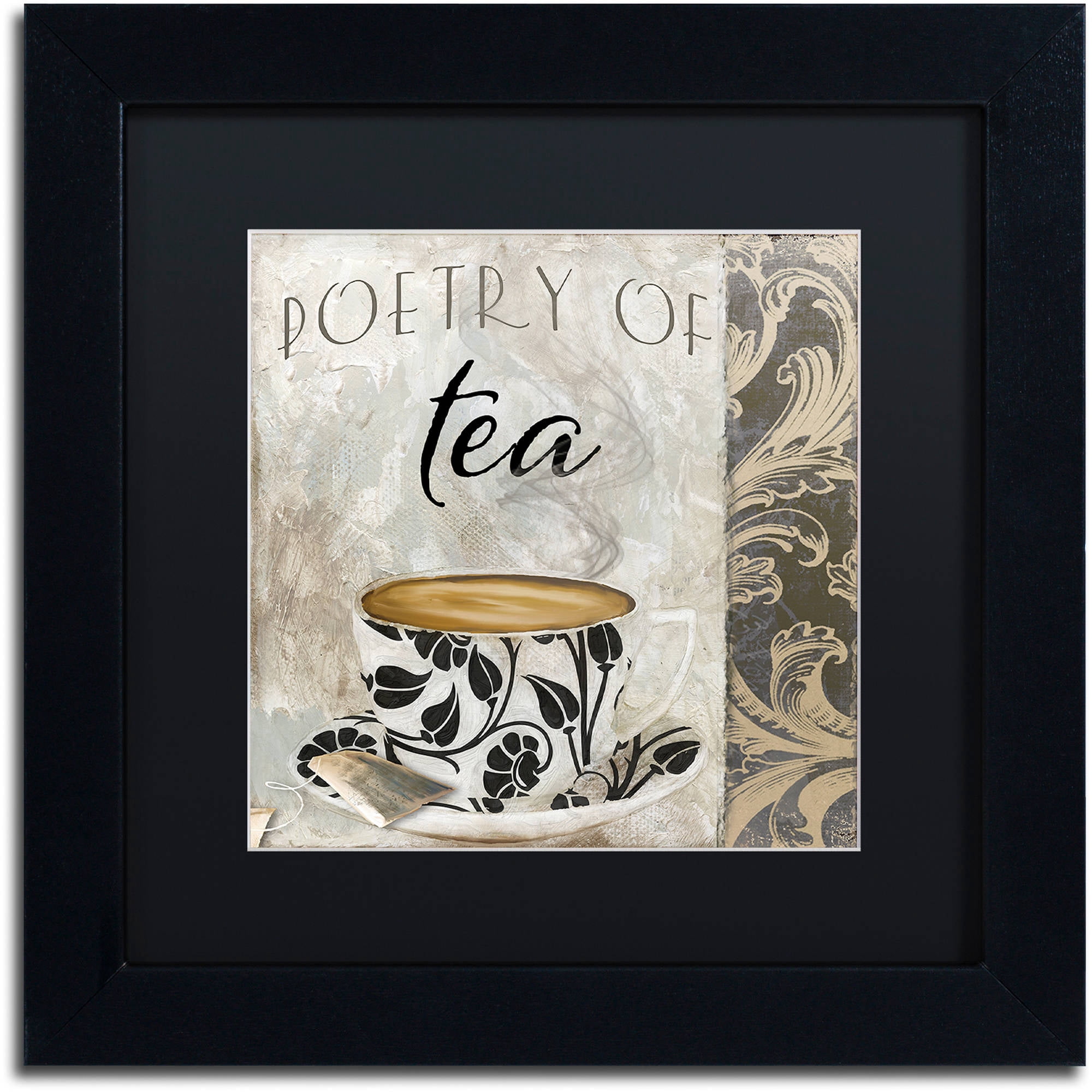 Trademark Fine Art "Art of Tea II" Canvas Art by Color Bakery Black Matte, Black Frame