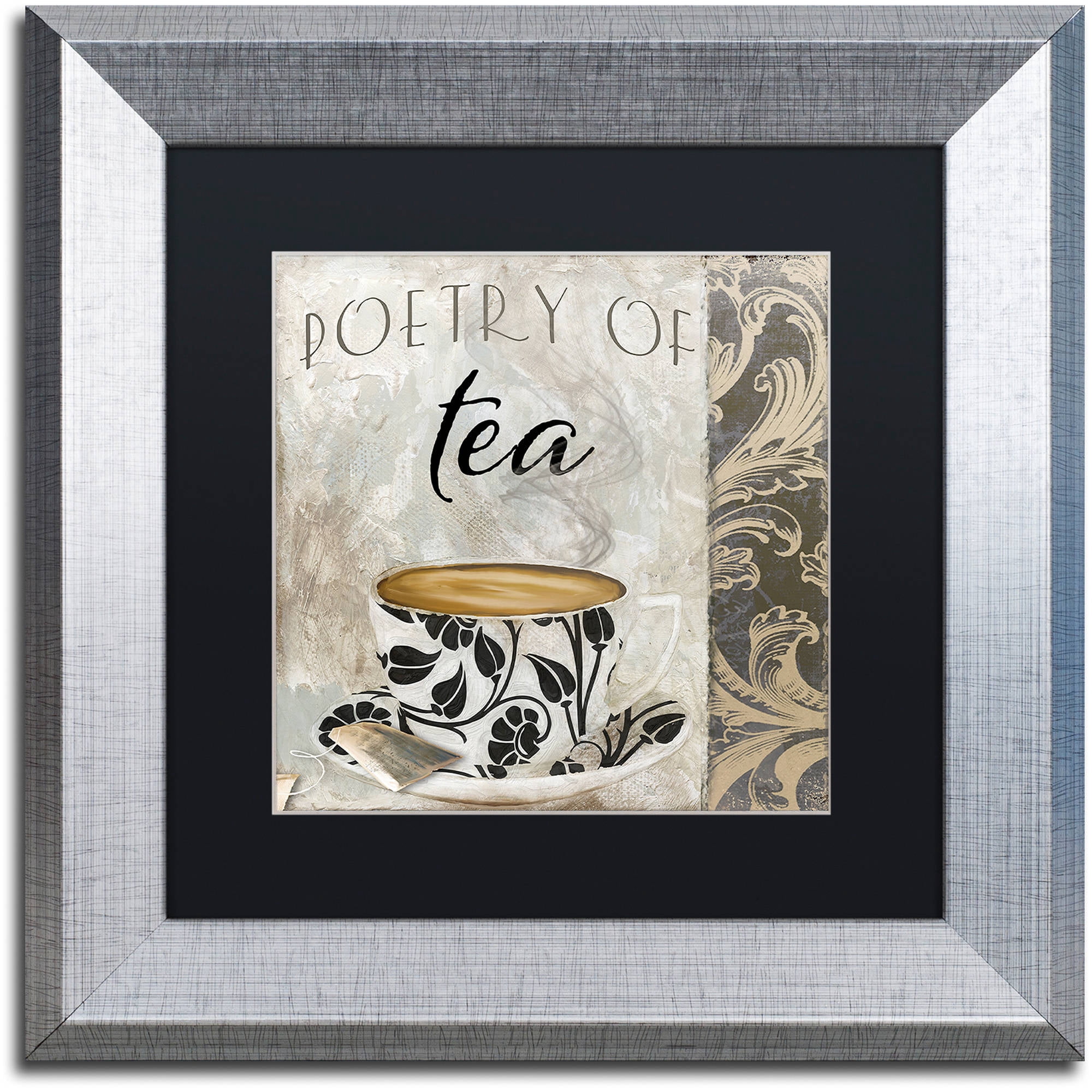 Trademark Fine Art "Art of Tea II" Canvas Art by Color Bakery Black Matte, Silver Frame