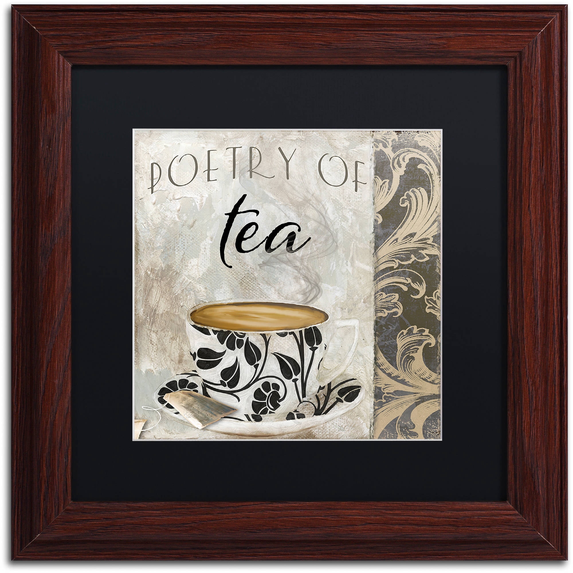 Trademark Fine Art "Art of Tea II" Canvas Art by Color Bakery Black Matte, Wood Frame