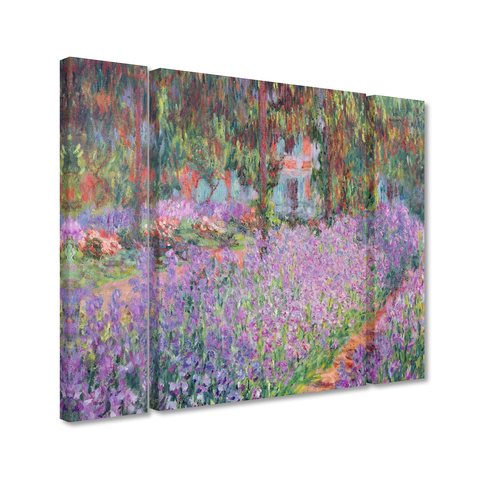 Claude Monet 'Artist's Garden at Giverny' Multi Panel Art Set Large