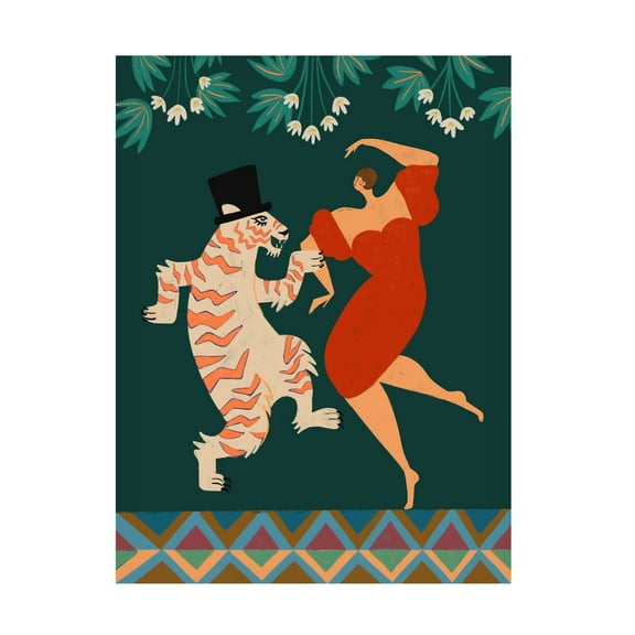 Trademark Fine Art Arty Guava A Date With a Wild Cat Canvas Wall Art