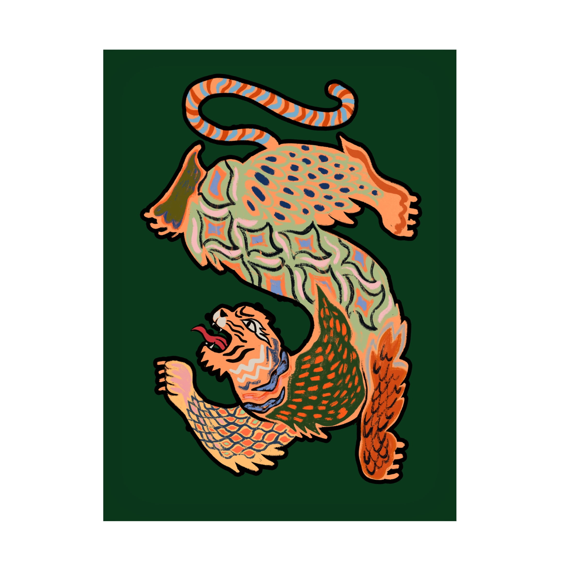 Trademark Fine Art Arty Guava  Asiantiger Green Canvas Wall Art