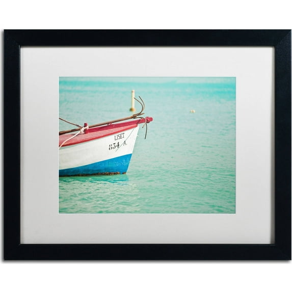 Trademark Fine Art "Aruba Boat" Canvas Art by Yale Gurney, White Matte, Black Frame