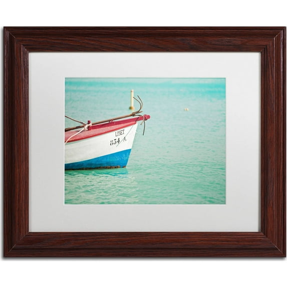 Trademark Fine Art "Aruba Boat" Canvas Art by Yale Gurney, White Matte, Wood Frame