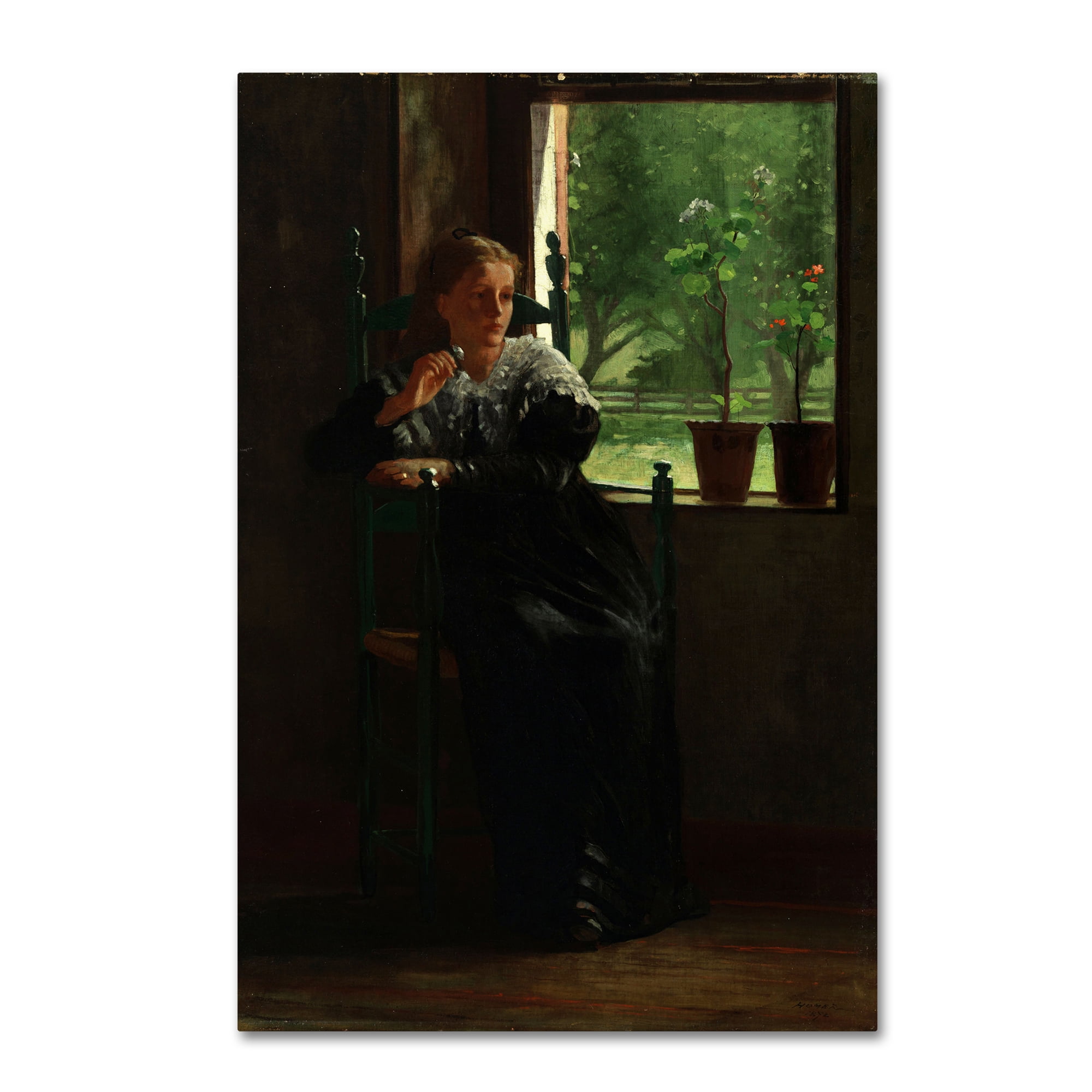 Trademark Fine Art 'At The Window' Canvas Art by Homer