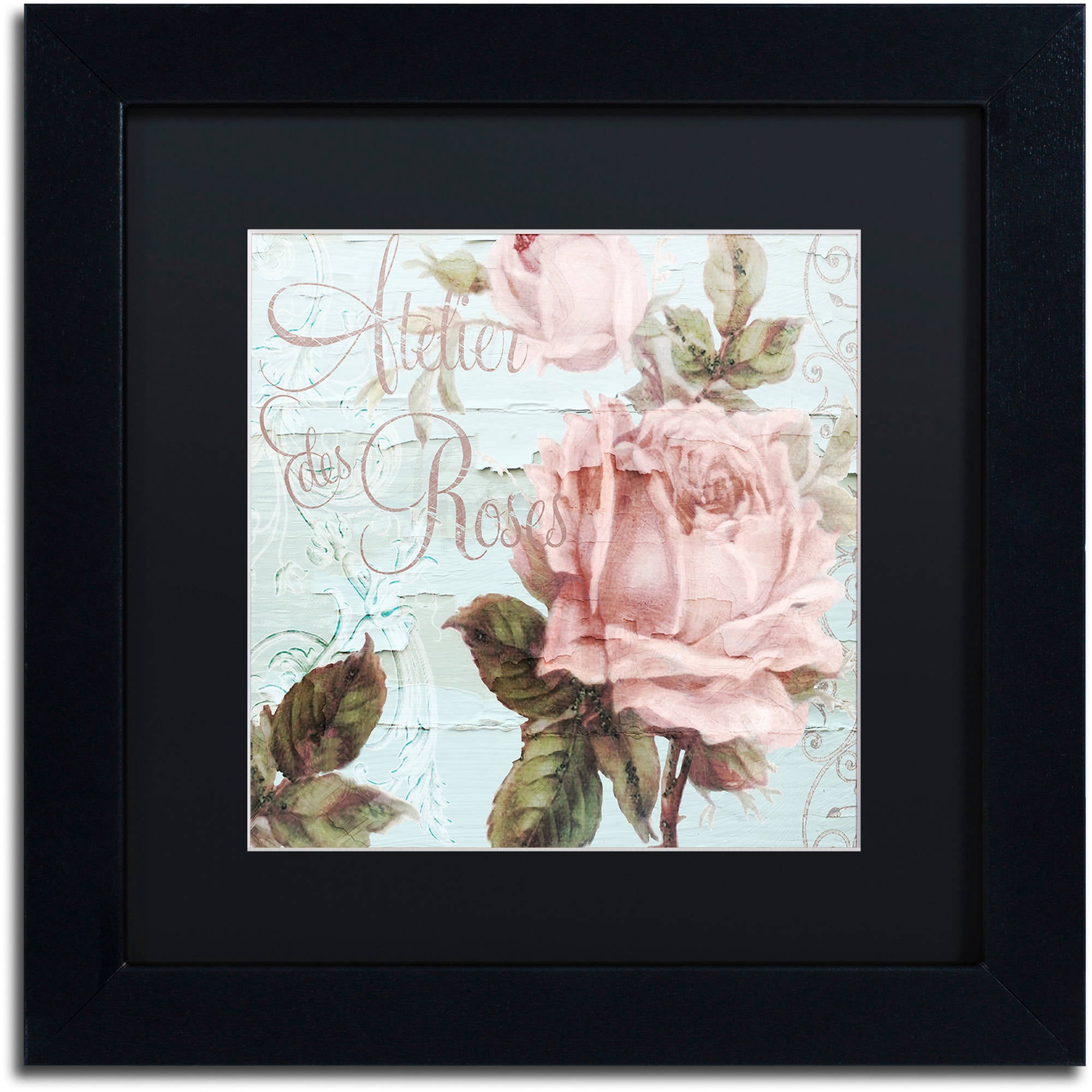 Trademark Fine Art "Atelier De Roses" Canvas Art by Color Bakery Black Matte, Black Frame