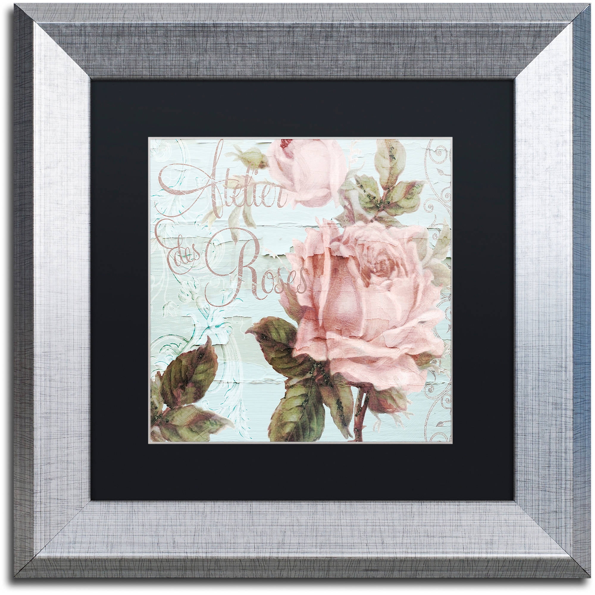 Trademark Fine Art "Atelier De Roses" Canvas Art by Color Bakery Black Matte, Silver Frame