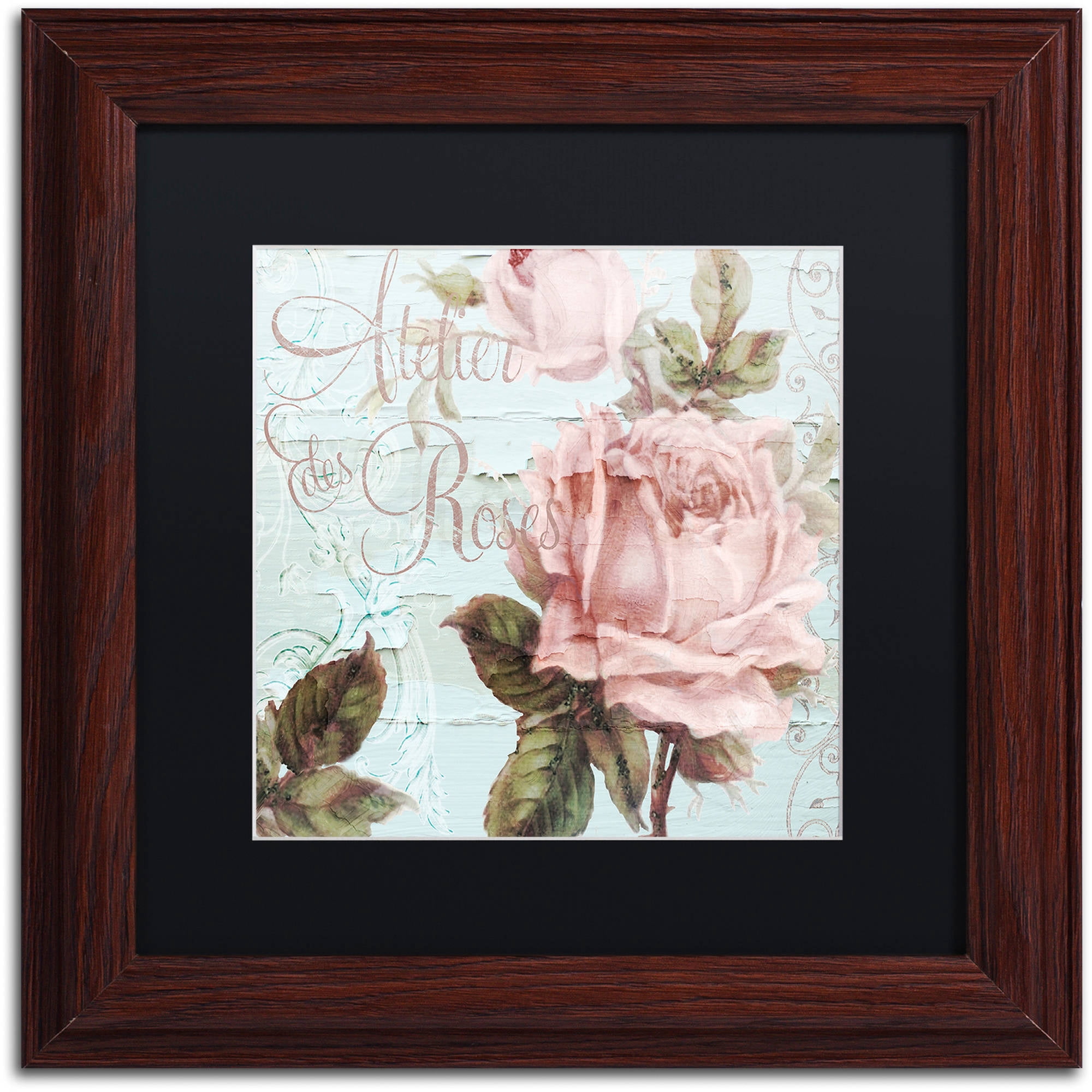 Trademark Fine Art "Atelier De Roses" Canvas Art by Color Bakery Black Matte, Wood Frame