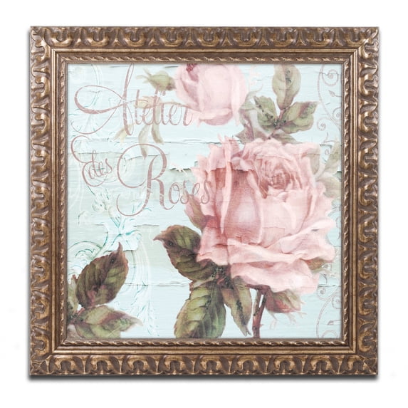 Trademark Fine Art "Atelier De Roses" Canvas Art by Color Bakery Gold Ornate Frame
