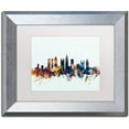 thumbnail image 1 of Trademark Fine Art "Atlanta Georgia Skyline Blue" Canvas Art by Michael Tompsett, White Matte, Silver Frame, 1 of 4