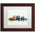 thumbnail image 1 of Trademark Fine Art "Atlanta Georgia Skyline Blue" Canvas Art by Michael Tompsett, White Matte, Wood Frame, 1 of 4