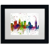 Trademark Fine Art "Atlanta Georgia Skyline Mclr-1" Canvas Art by Marlene Watson, White Matte, Black Frame