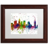 Trademark Fine Art "Atlanta Georgia Skyline Mclr-1" Canvas Art by Marlene Watson, White Matte, Wood Frame
