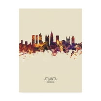 Trademark Fine Art 'Atlanta Georgia Skyline Portrait III' Canvas Art by Michael Tompsett