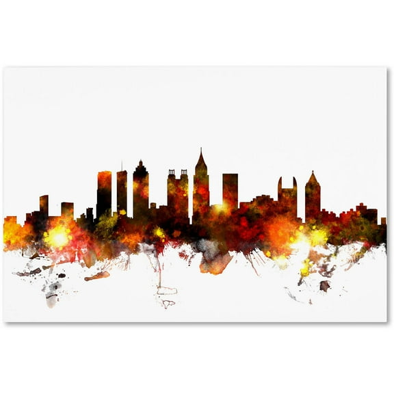 Trademark Fine Art "Atlanta Georgia Skyline Red" Canvas Art by Michael Tompsett