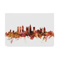 Trademark Fine Art 'Atlanta Georgia Skyline Red II' Canvas Art by Michael Tompsett