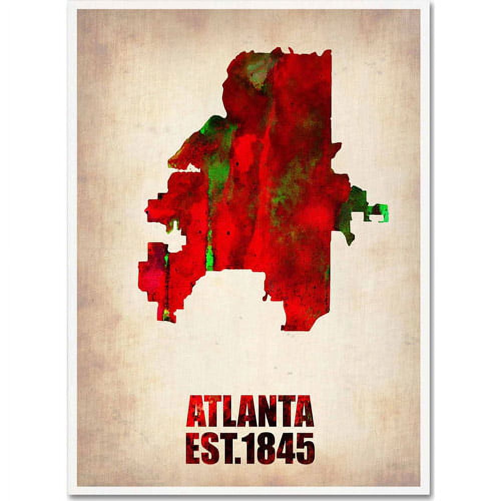 Trademark Fine Art "Atlanta Watercolor Map" Canvas Art by Naxart