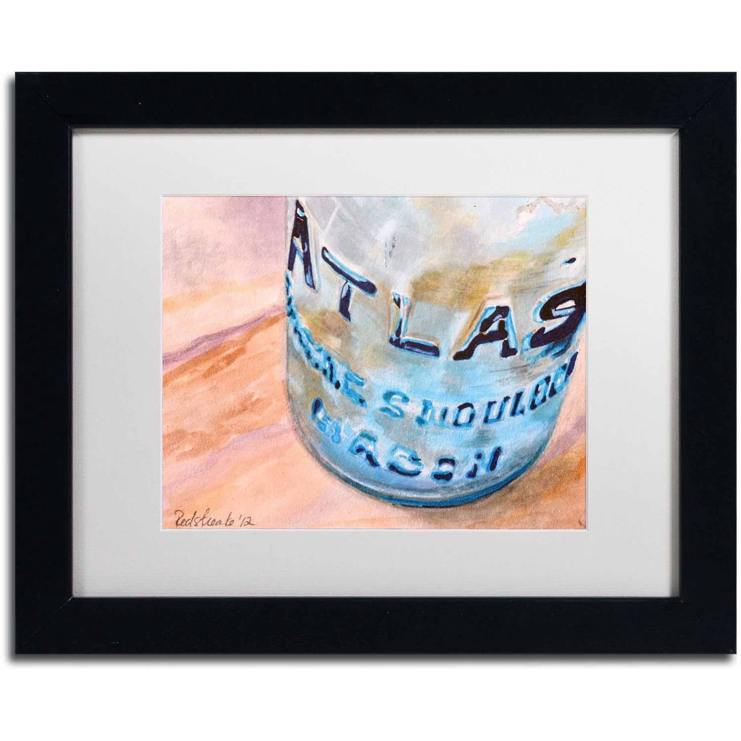 Trademark Fine Art "Atlas Jar" Canvas Art by Jennifer Redstreake White Matte, Black Frame