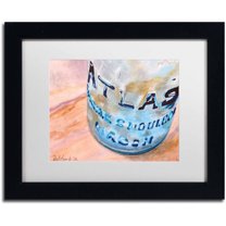 Trademark Fine Art "Atlas Jar" Canvas Art by Jennifer Redstreake White Matte, Black Frame