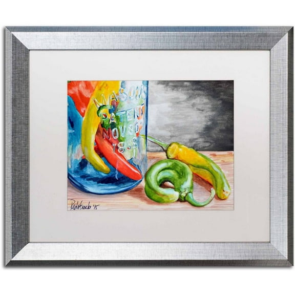 Trademark Fine Art "Atlas Jar" Canvas Art by Jennifer Redstreake White Matte, Silver Frame