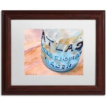 Trademark Fine Art "Atlas Jar" Canvas Art by Jennifer Redstreake White Matte, Wood Frame