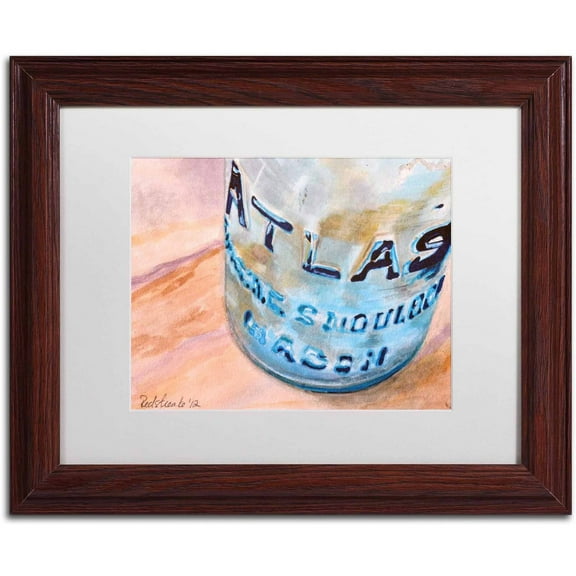 Trademark Fine Art "Atlas Jar" Canvas Art by Jennifer Redstreake White Matte, Wood Frame