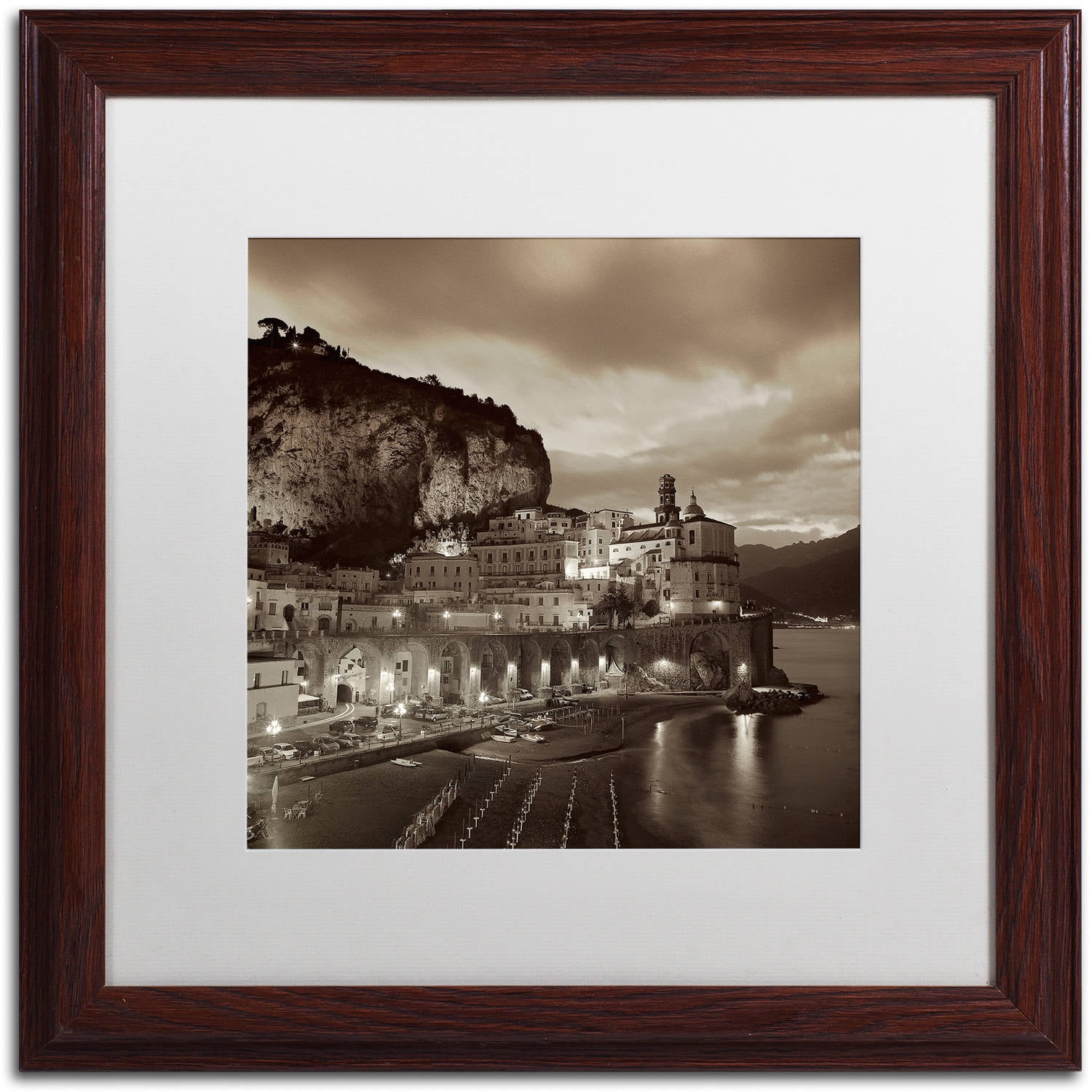 Trademark Fine Art "Atrani I" Canvas Art by Alan Blaustein, White Matte, Wood Frame