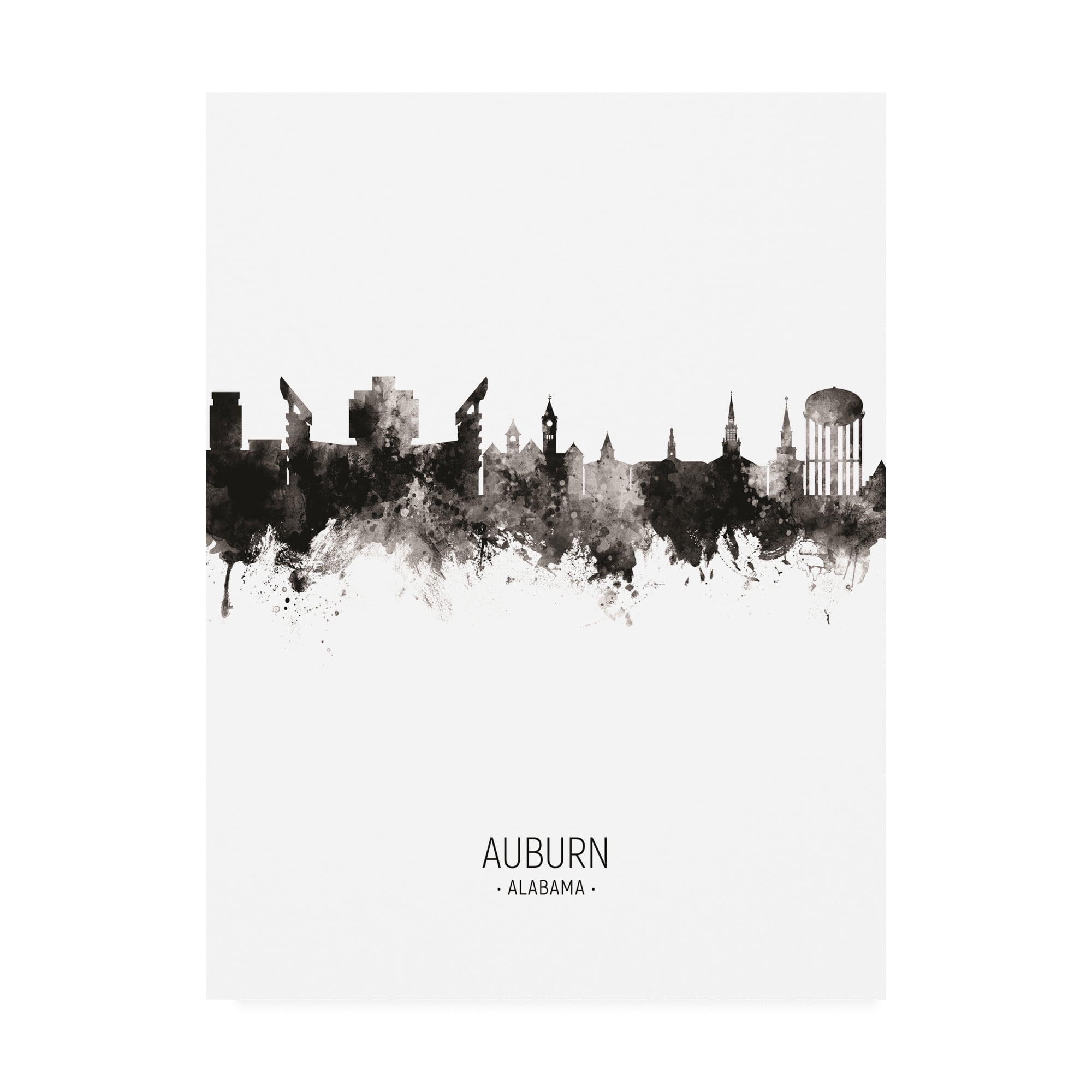Trademark Fine Art 'Auburn Alabama Skyline Portrait II' Canvas Art by