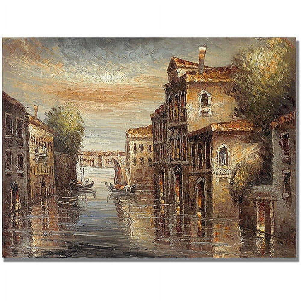 Auburn Venice Landscape Canvas Art in Warm Earth Tones