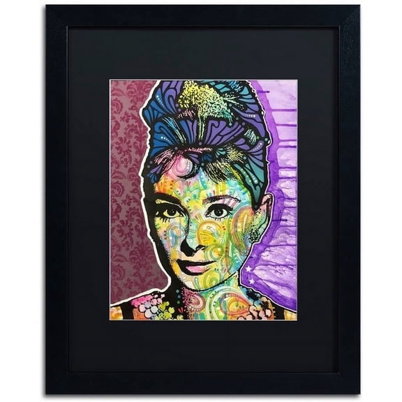 Trademark Fine Art "Audrey 2" Canvas Art by Dean Russo, Black Matte, Black Frame