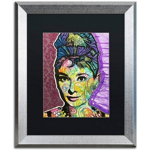Trademark Fine Art "Audrey 2" Canvas Art by Dean Russo, Black Matte, Silver Frame