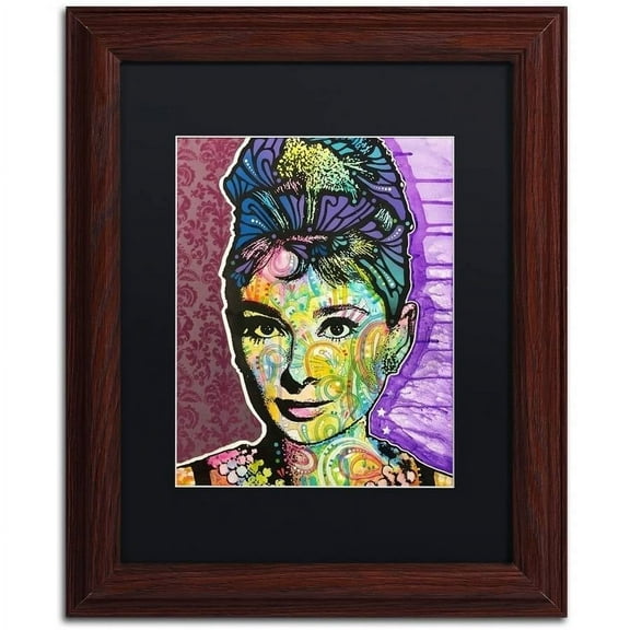 Trademark Fine Art "Audrey 2" Canvas Art by Dean Russo, Black Matte, Wood Frame