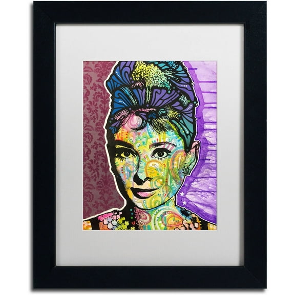 Trademark Fine Art "Audrey 2" Canvas Art by Dean Russo, White Matte, Black Frame