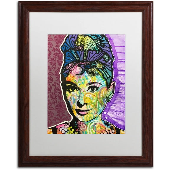 Trademark Fine Art "Audrey 2" Canvas Art by Dean Russo, White Matte, Wood Frame