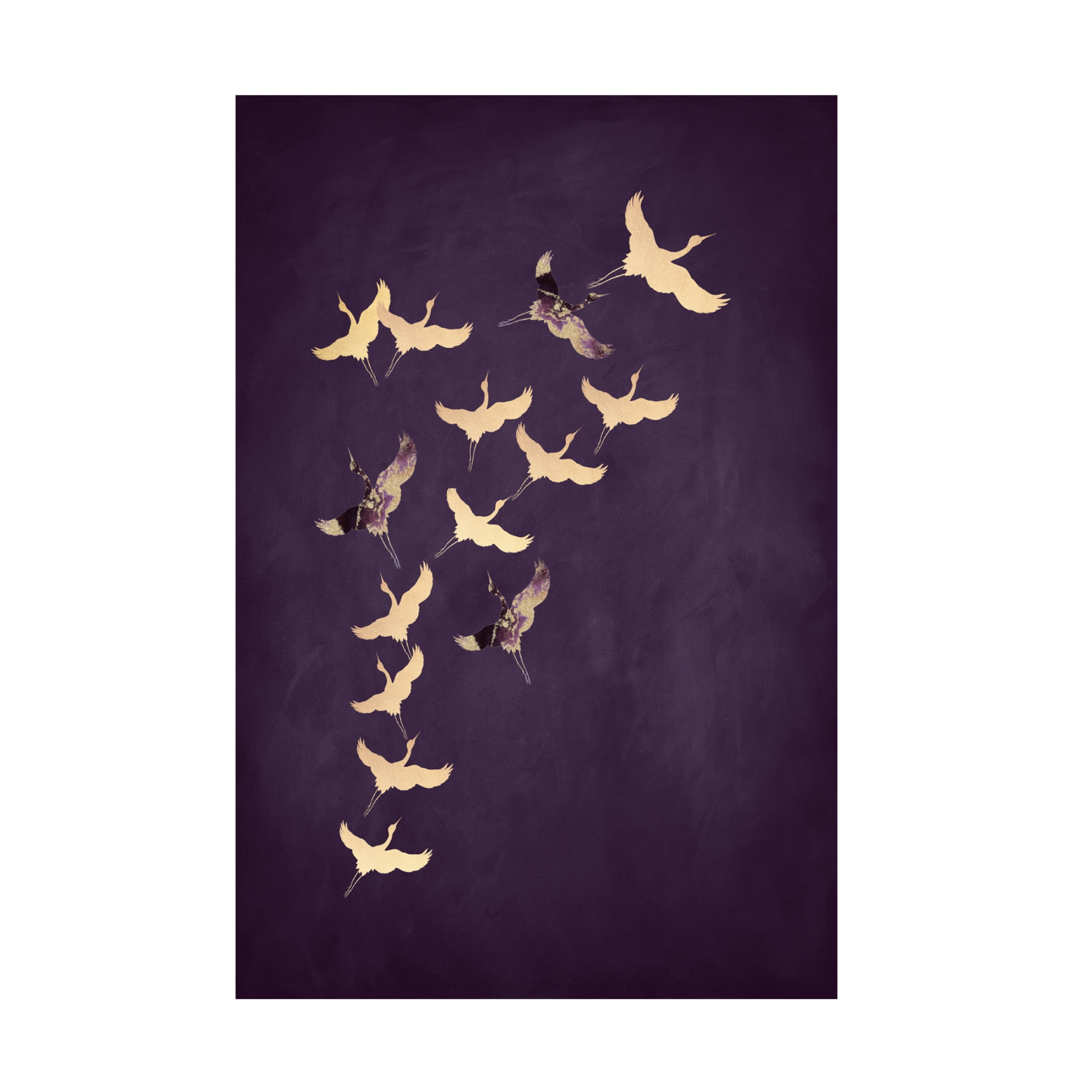 Trademark Fine Art Aureous   Purple Flying Cranes Canvas Wall Art