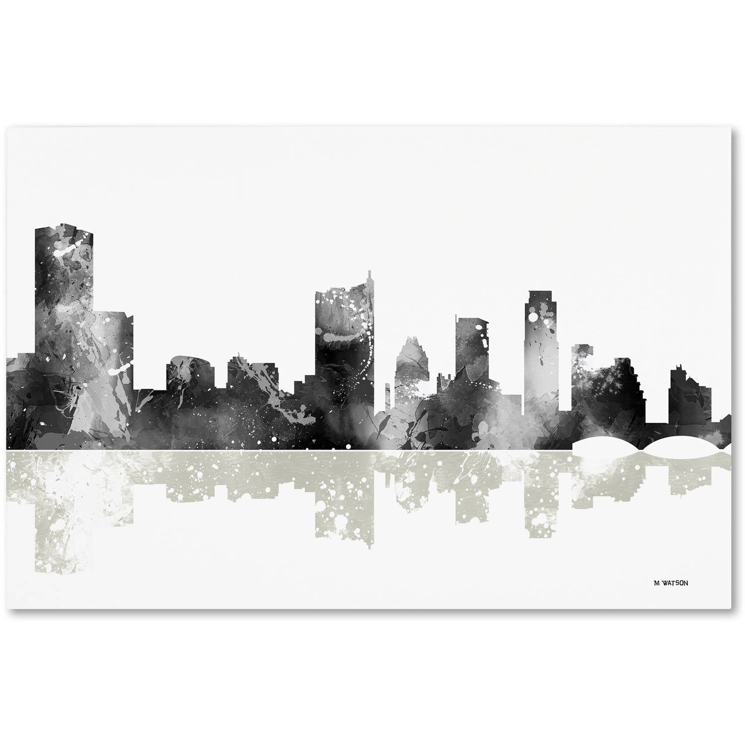Trademark Fine Art "Austin Texas Skyline BG-1" Canvas Art by Marlene Watson