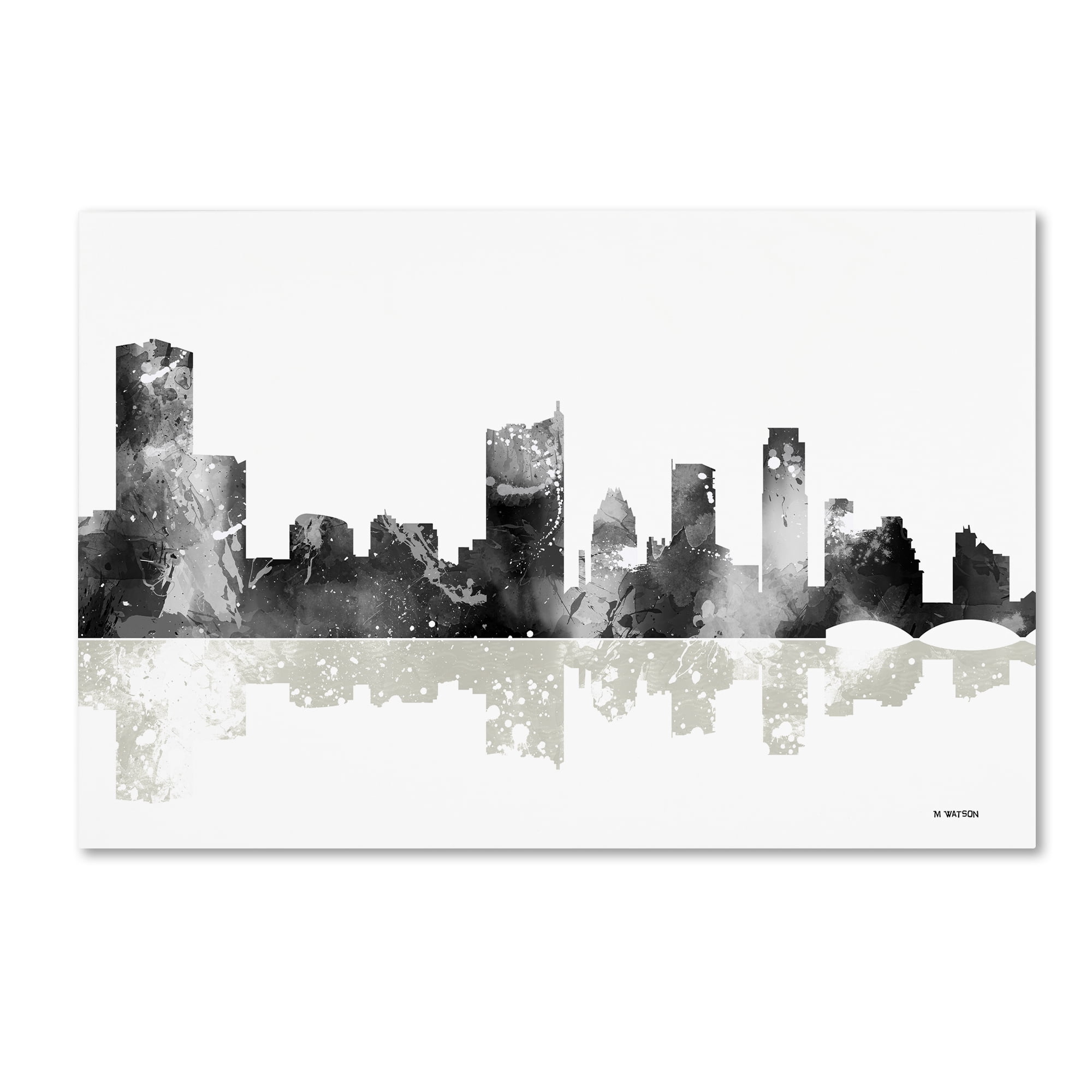 Trademark Fine Art "Austin Texas Skyline BG-1" Canvas Art by Marlene Watson