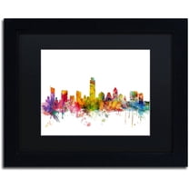 Trademark Fine Art 'Austin Texas Skyline' Canvas Art by Michael Tompsett, Black Matte, Black Frame