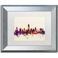 thumbnail image 1 of Trademark Fine Art "Austin Texas Skyline" Canvas Art by Michael Tompsett, White Matte, Silver Frame, 1 of 1