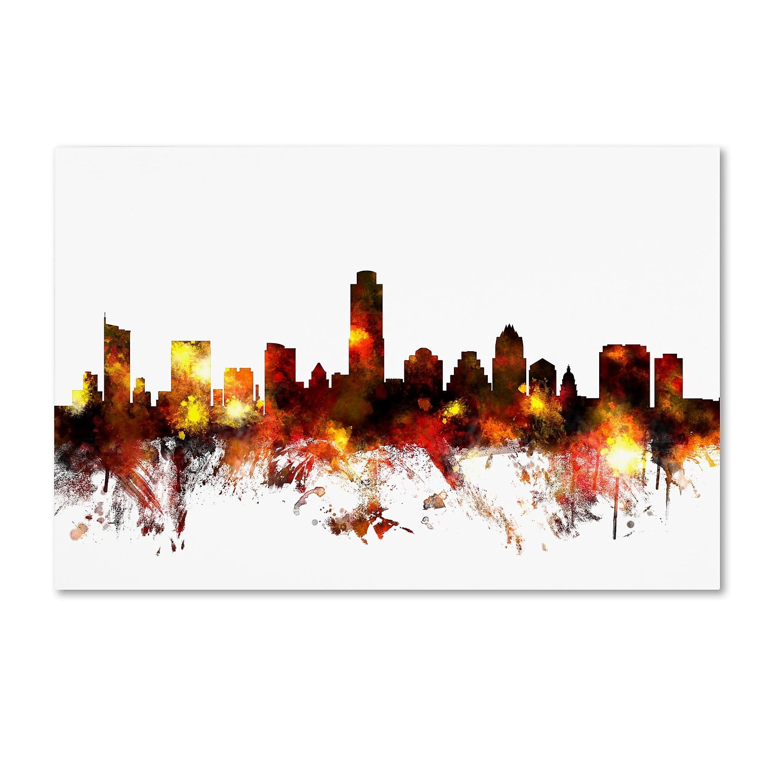 Trademark Fine Art "Austin Texas Skyline III" Canvas Art by Michael Tompsett