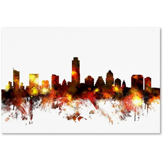 Trademark Fine Art "Austin Texas Skyline III" Canvas Art by Michael Tompsett