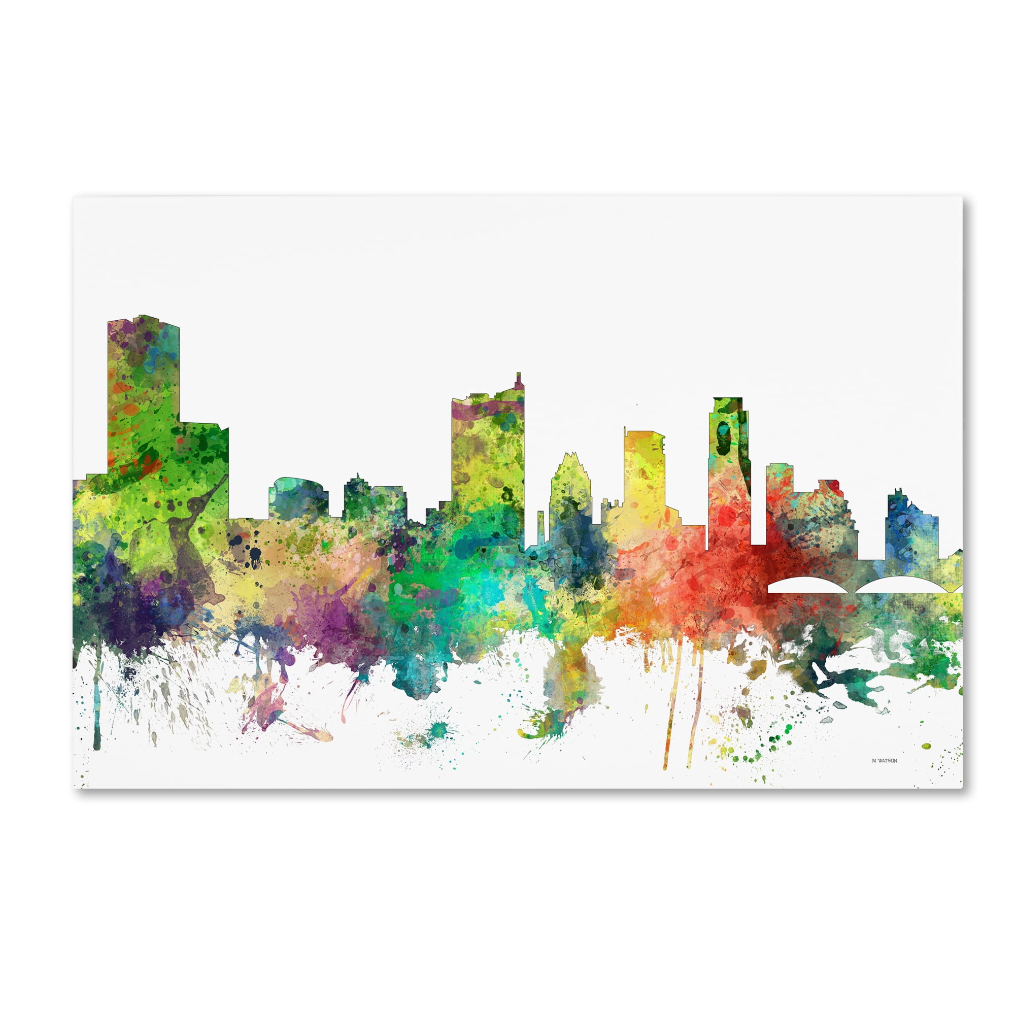 Trademark Fine Art 'Austin Texas Skyline SP' Canvas Art by Marlene Watson