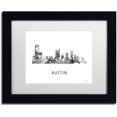 thumbnail image 1 of Trademark Fine Art 'Austin Texas Skyline WB-BW' Canvas Art by Marlene Watson, White Matte, Black Frame, 1 of 4